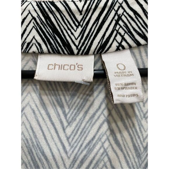 CHICOS BLACK AND WHITE MAXI DRESS WITH BEADED NECKLINE‎ - Picture 7 of 8